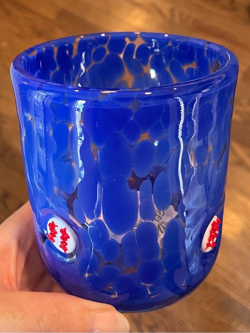 Anthropologie Blue Baseball Icon Glass KC Royals Blue Jays Yankees Dodgers Twins